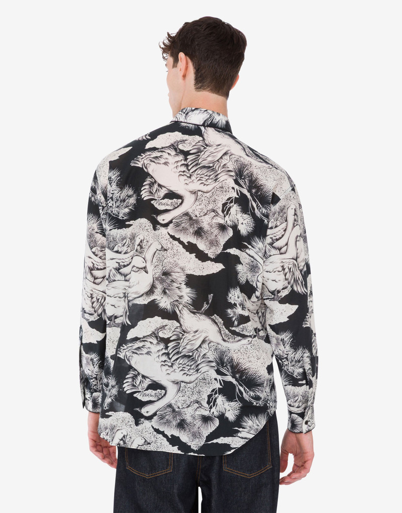 LIGHTWEIGHT COTTON POPLIN SHIRT WITH GOOSE PRINT 3