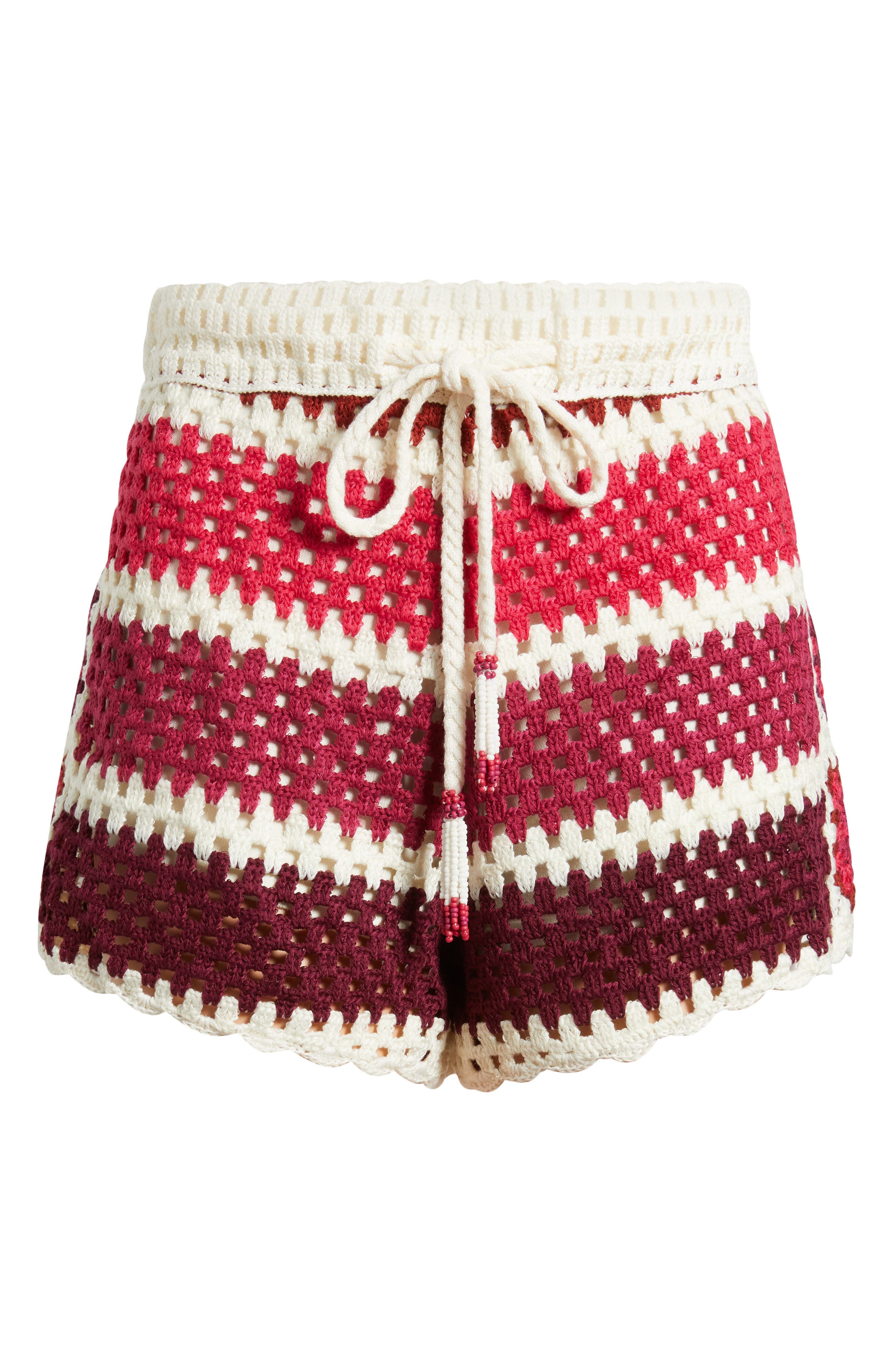 FARM Rio Colorful Crochet Tiles Shorts in Red at Nordstrom - 5