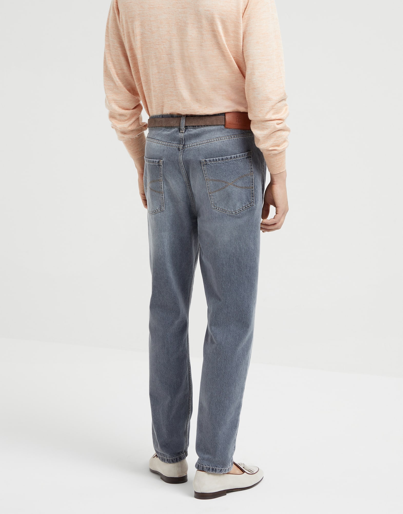Greyscale denim iconic fit five-pocket trousers - 2