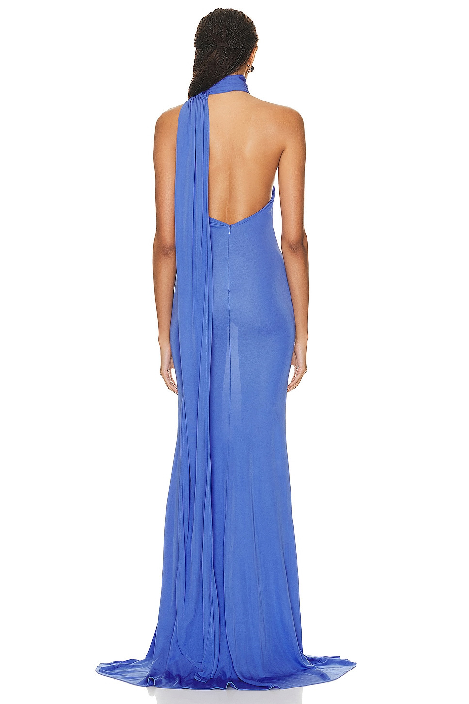 One Shoulder Wrap Scarf Gown - 4