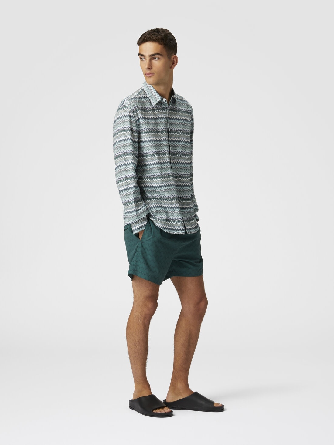 Tonal zigzag swim trunks - 4