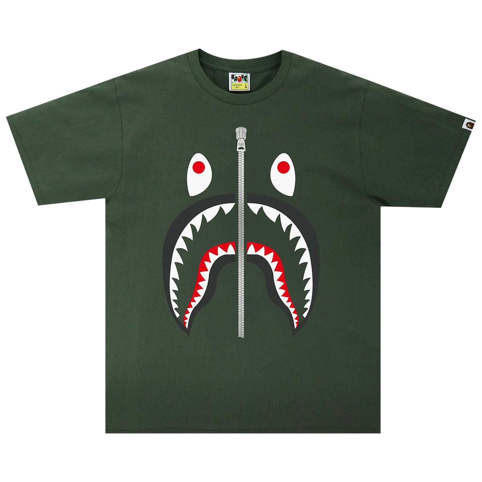 BAPE Shark Tee 'Olive Drab' - 1