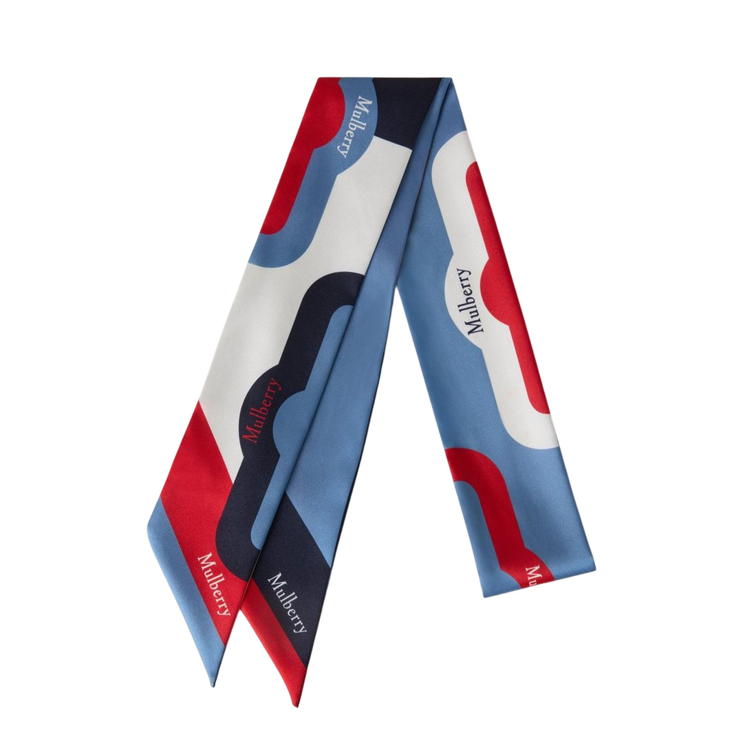 Skinny Scarf - Colour Block Brighton Blue & Night Sky Recycled Polyester - 3
