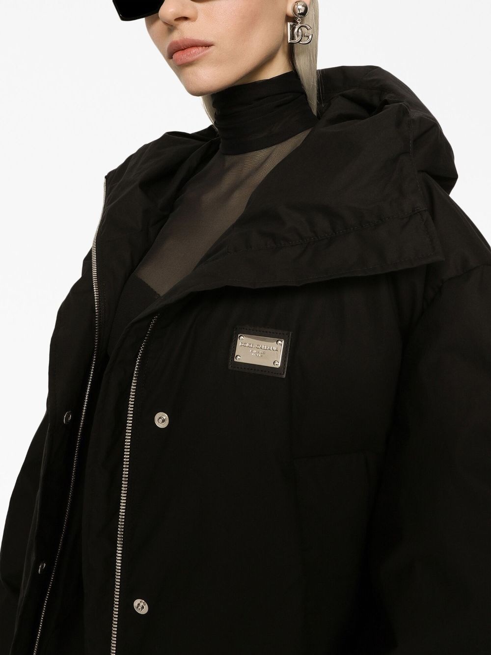 logo-plaque padded jacket - 5