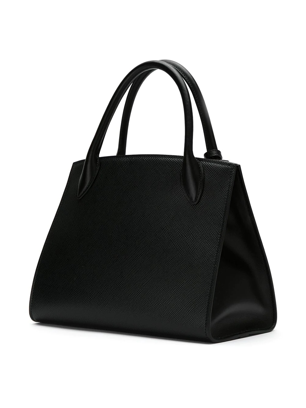 Black monogram leather tote bag - 3