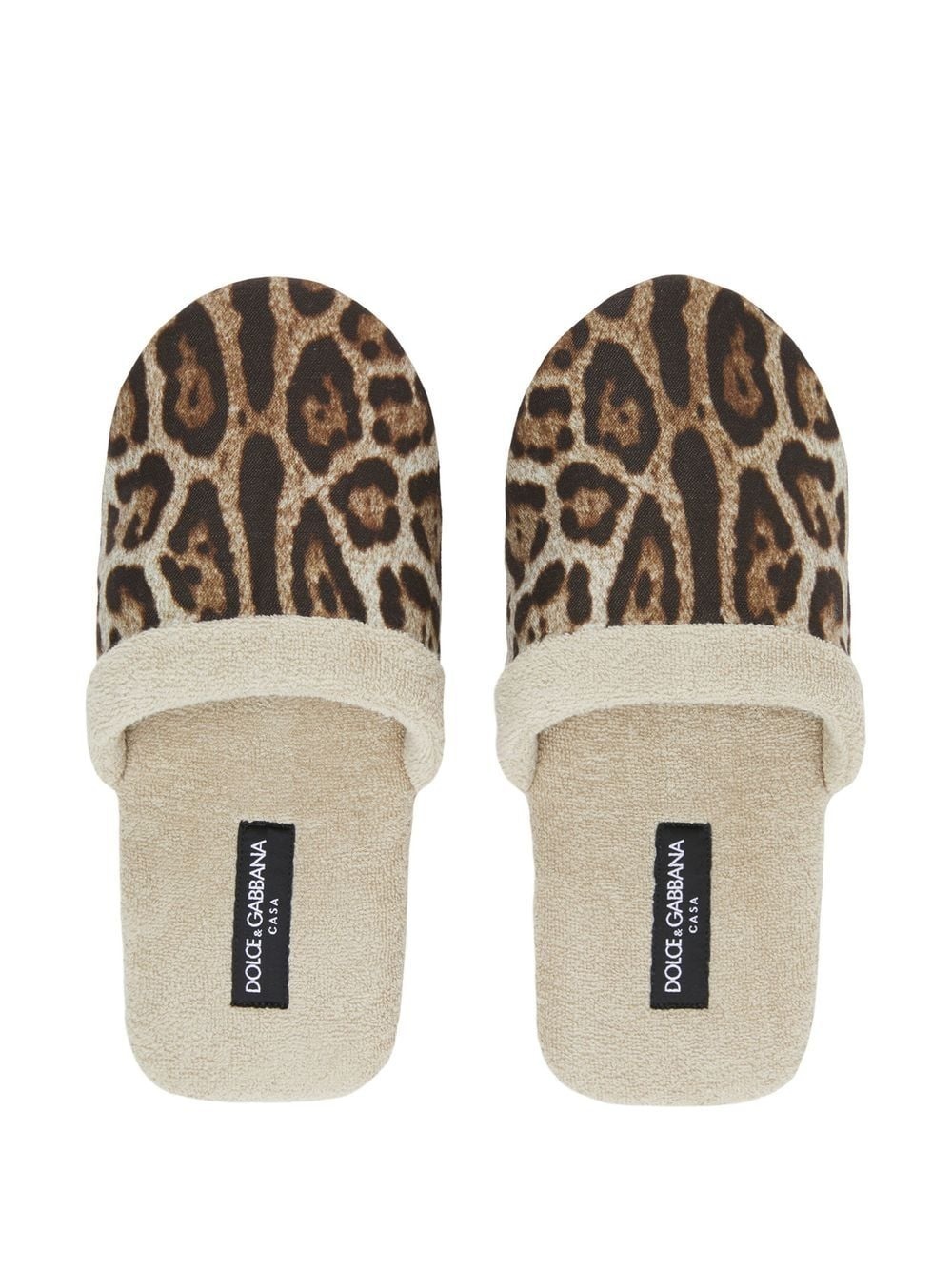 leopard-print terry slippers - 4
