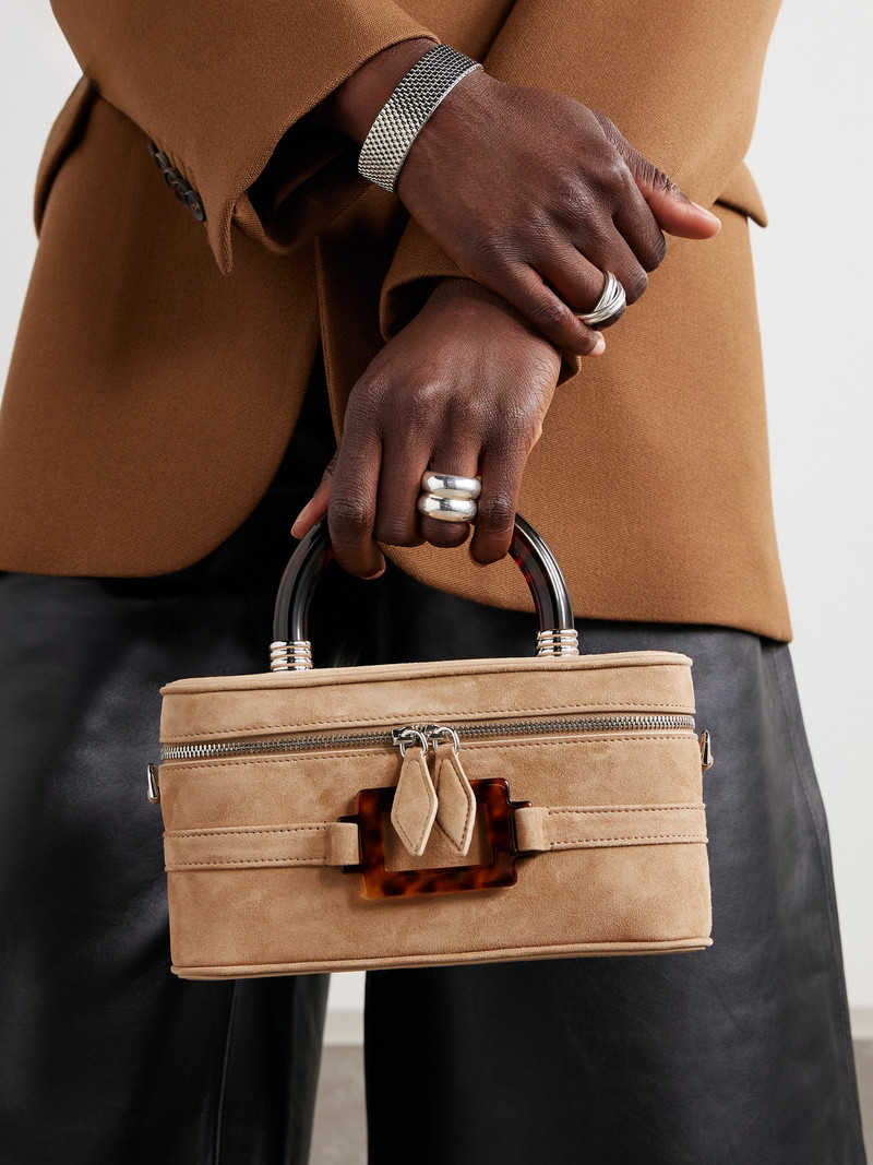 Roger Vivier Belle Vivier Vanity Mini Buckled Suede Clutch outlook