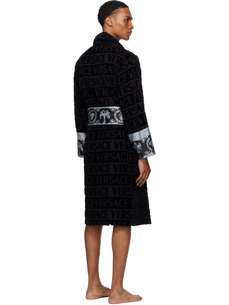 Black 'I Heart Baroque' Bathrobe 3