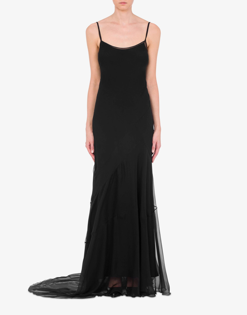 Moschino CHIFFON DRESS WITH TRAIN outlook