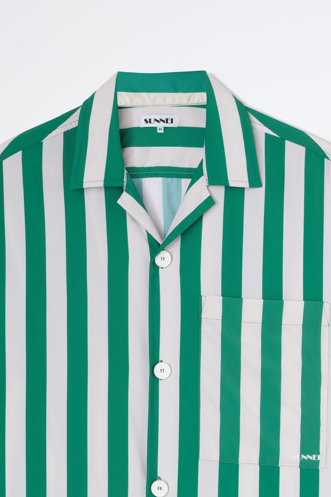 SHORTSLEEVED GREEN & WHITE NYLON SHIRT - 3