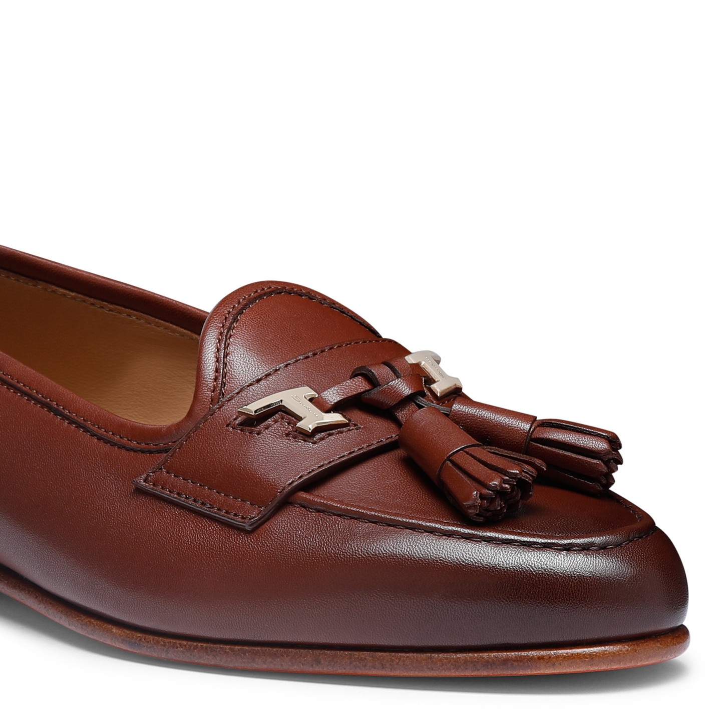 Women's brown nappa leather Andrea tassel loafer - 5