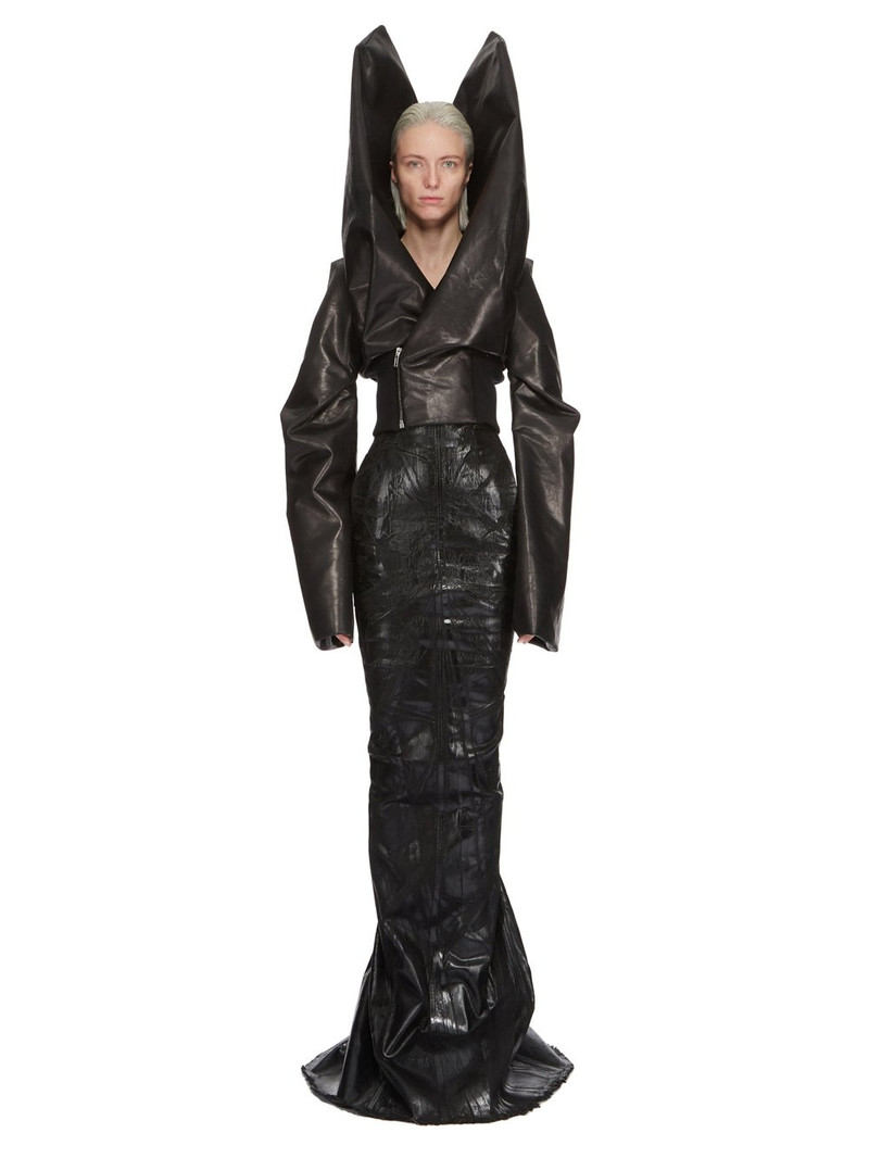Flight high-neck asymmetric leather jacket 7