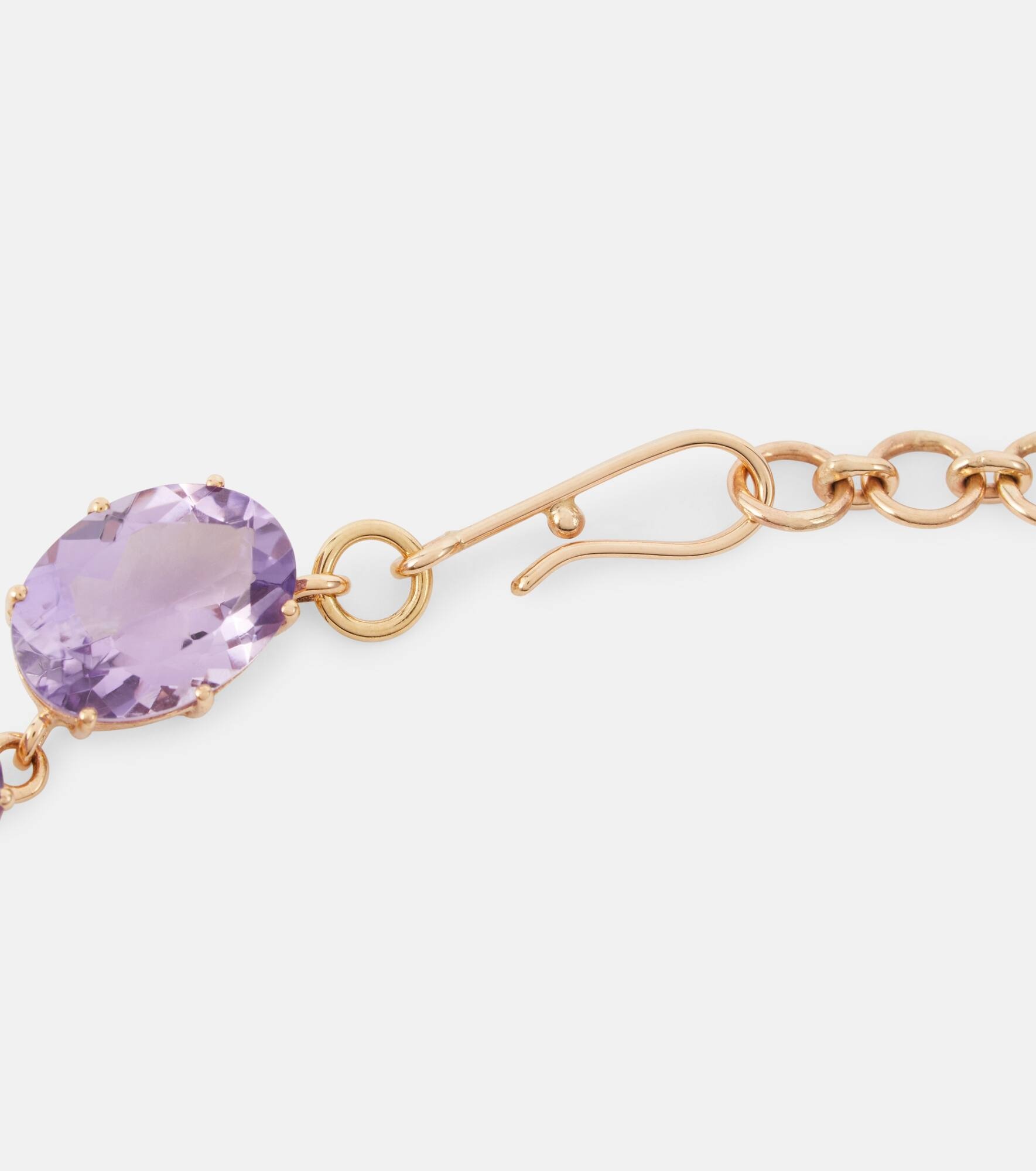 18kt and 14kt gold necklace with amethysts - 4
