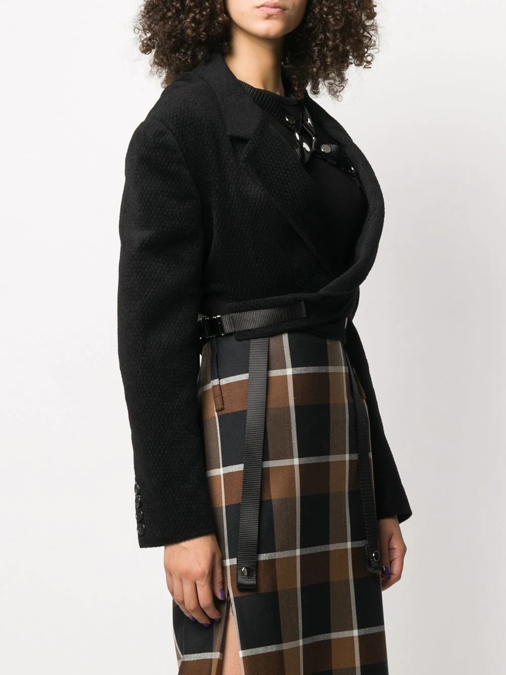 cropped harness jacket - 3