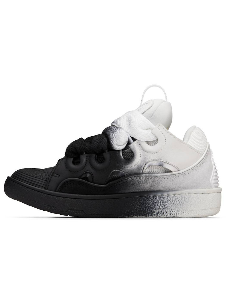 Lanvin Black & White Curb Spray Sneakers outlook