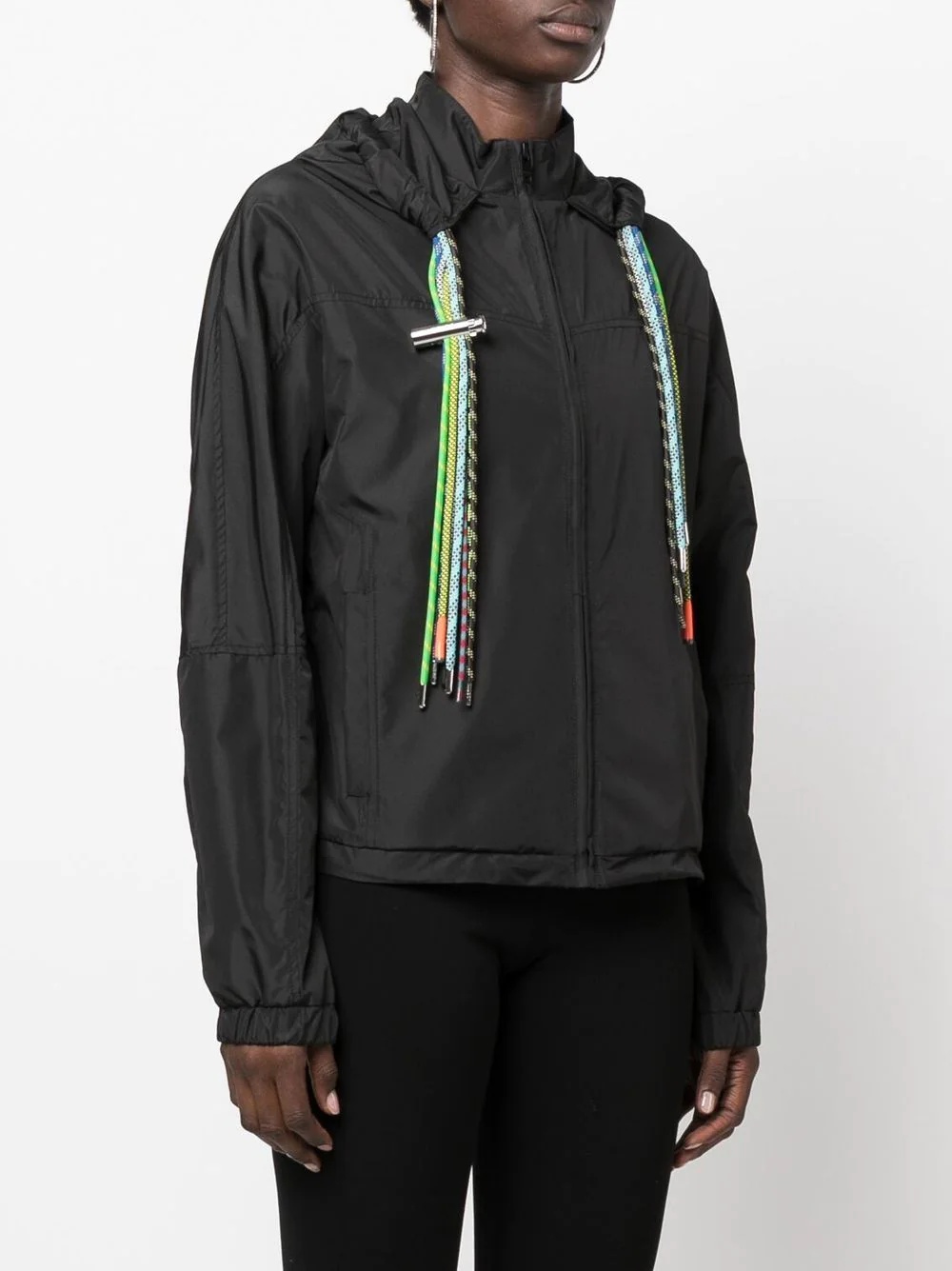 cord-detail hooded jacket - 3