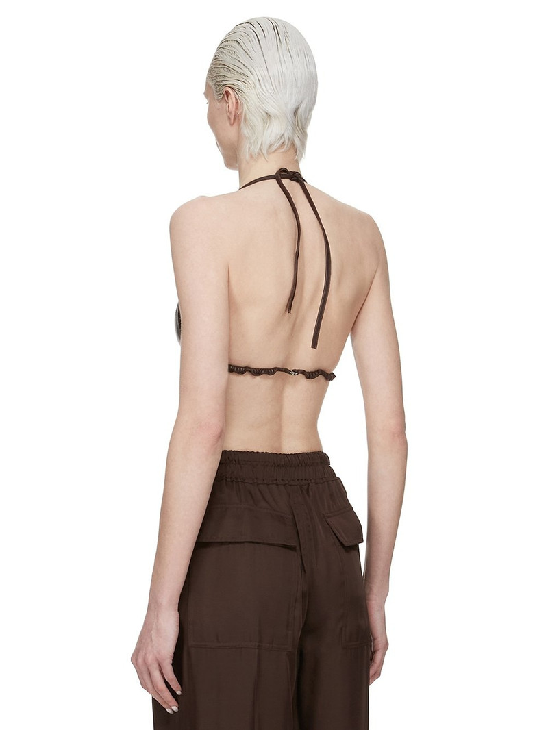 Brown Hollywood Waxy Lamb Leather Bra 3