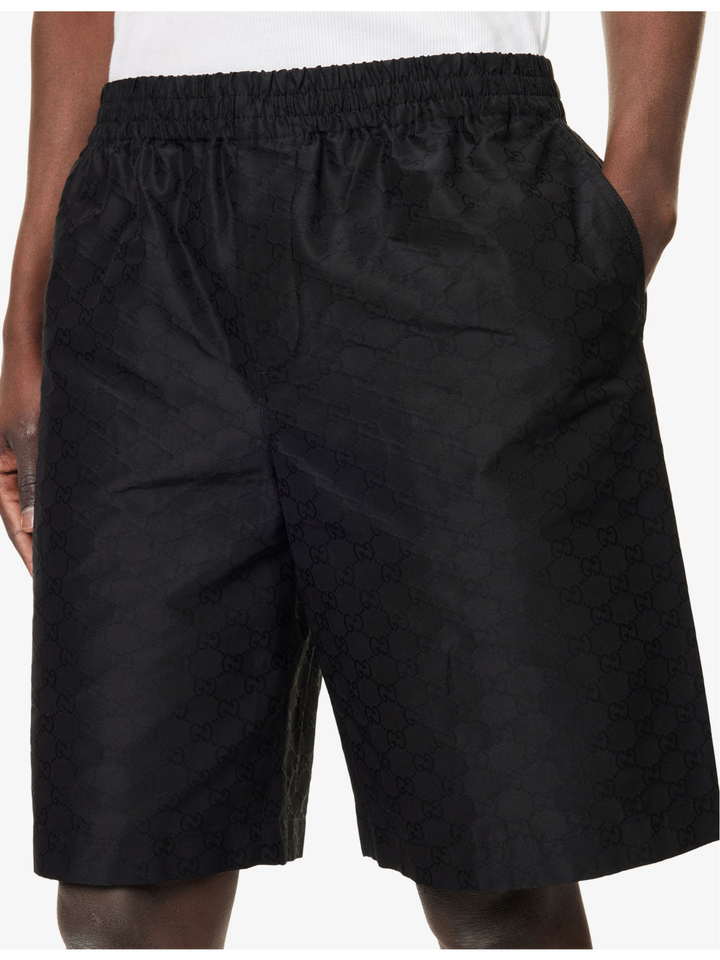 Monogram-Print Cotton and Silk-Blend Shorts - 5