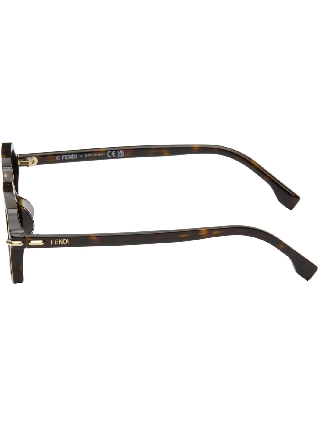 Brown & Black 'Fendi' Selleria Rectangle Sunglasses - 3