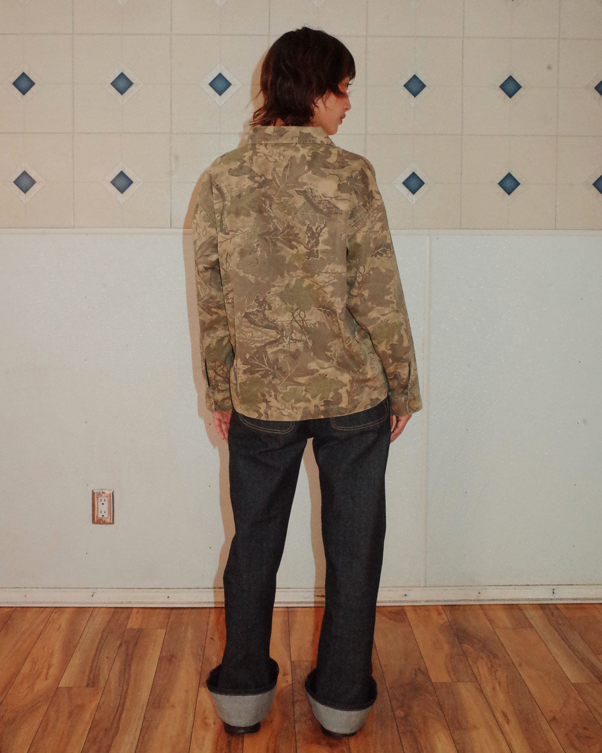 Twill Military Shirt Jacket - Leaf Camo - 7