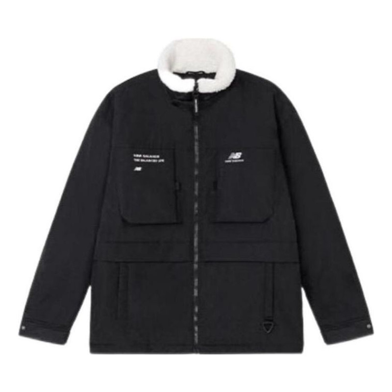 New Balance Logo Warm Jacket 'Black White' 5QC44293-BK - 1