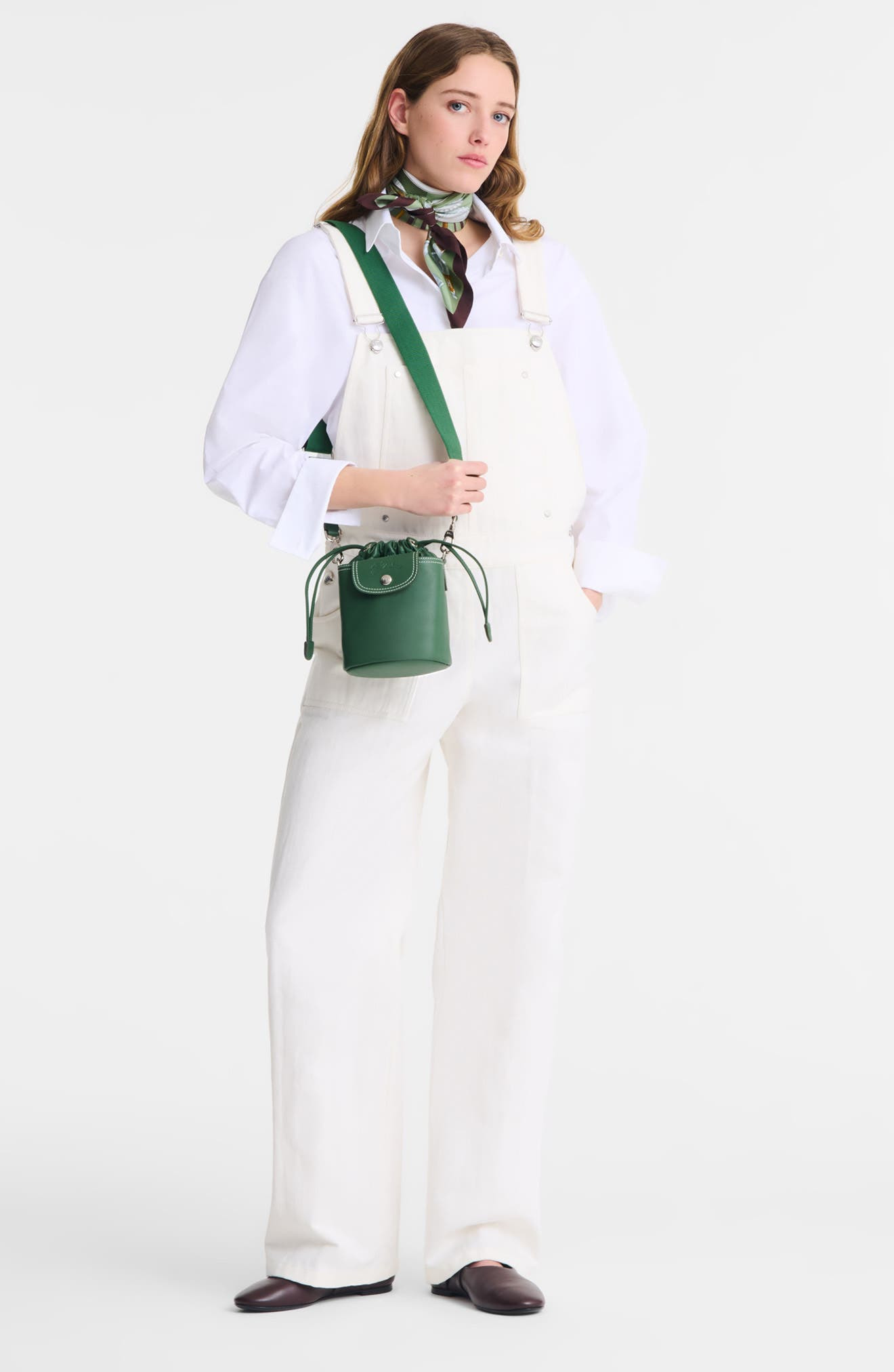 Longchamp Extra Small Le Pliage Xtra Worker Leather Bucket Bag in British Green at Nordstrom - 2