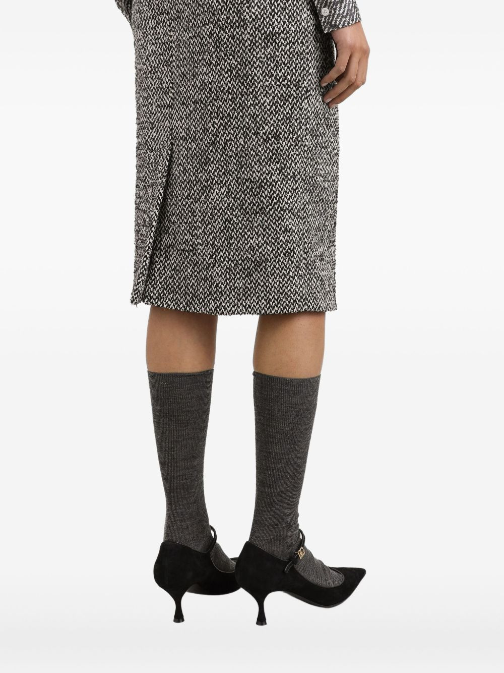 tweed midi pencil skirt - 4
