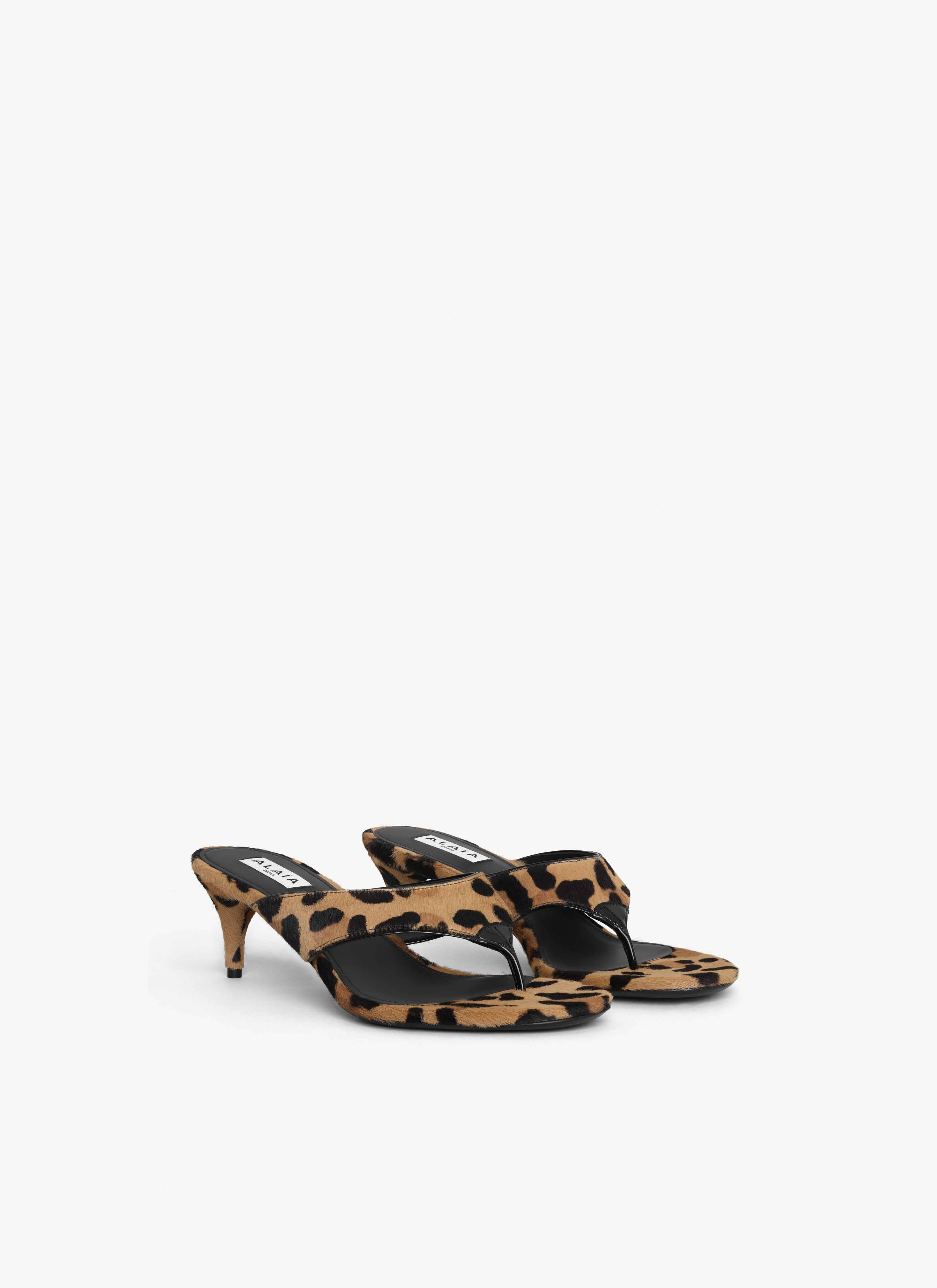 INFRADITO THONG MULES IN LEOPARD HAIRCALF - 3