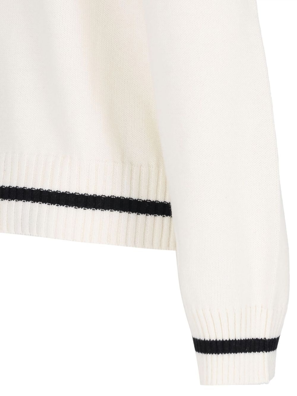logo-knit v-neck jumper - 5
