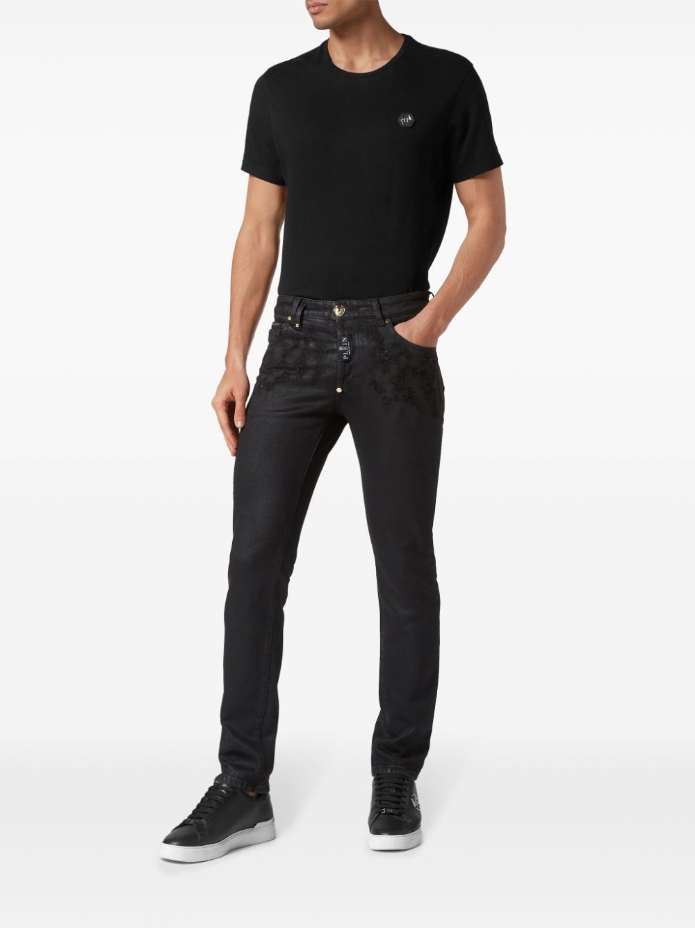 ripped-detail straight-leg jeans - 2