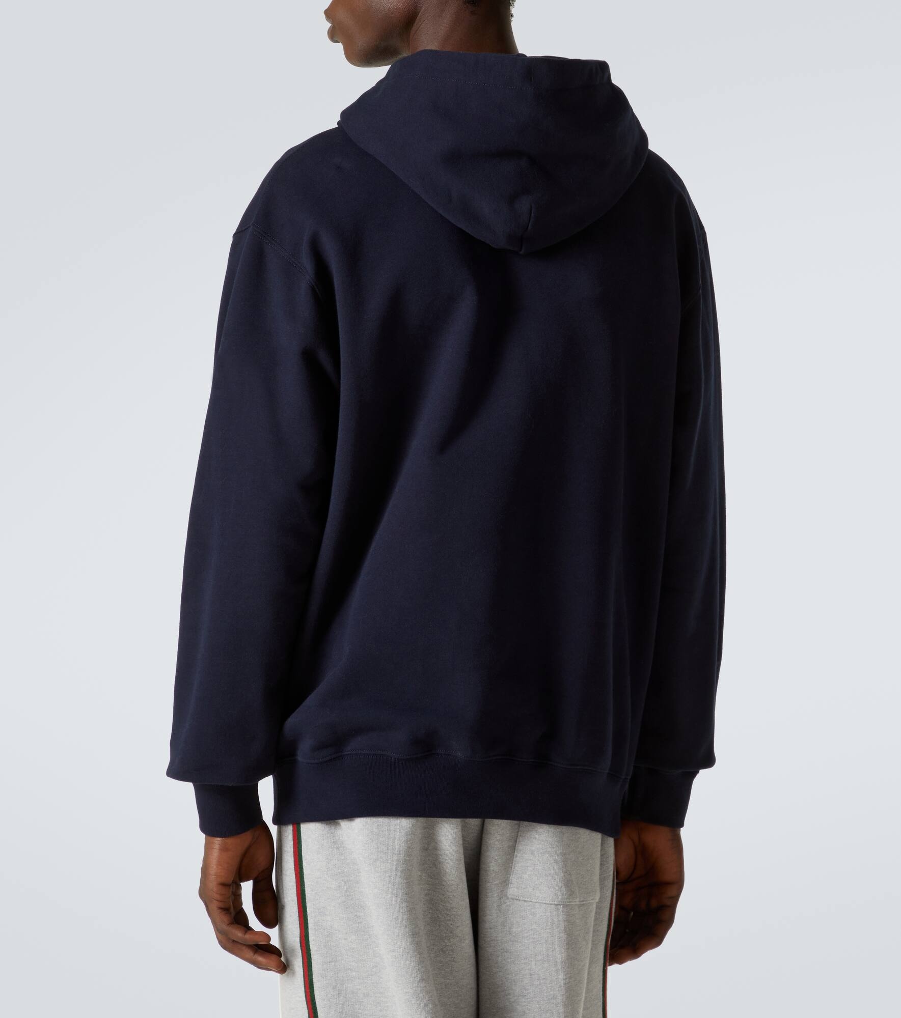 Logo cotton jersey hoodie - 4