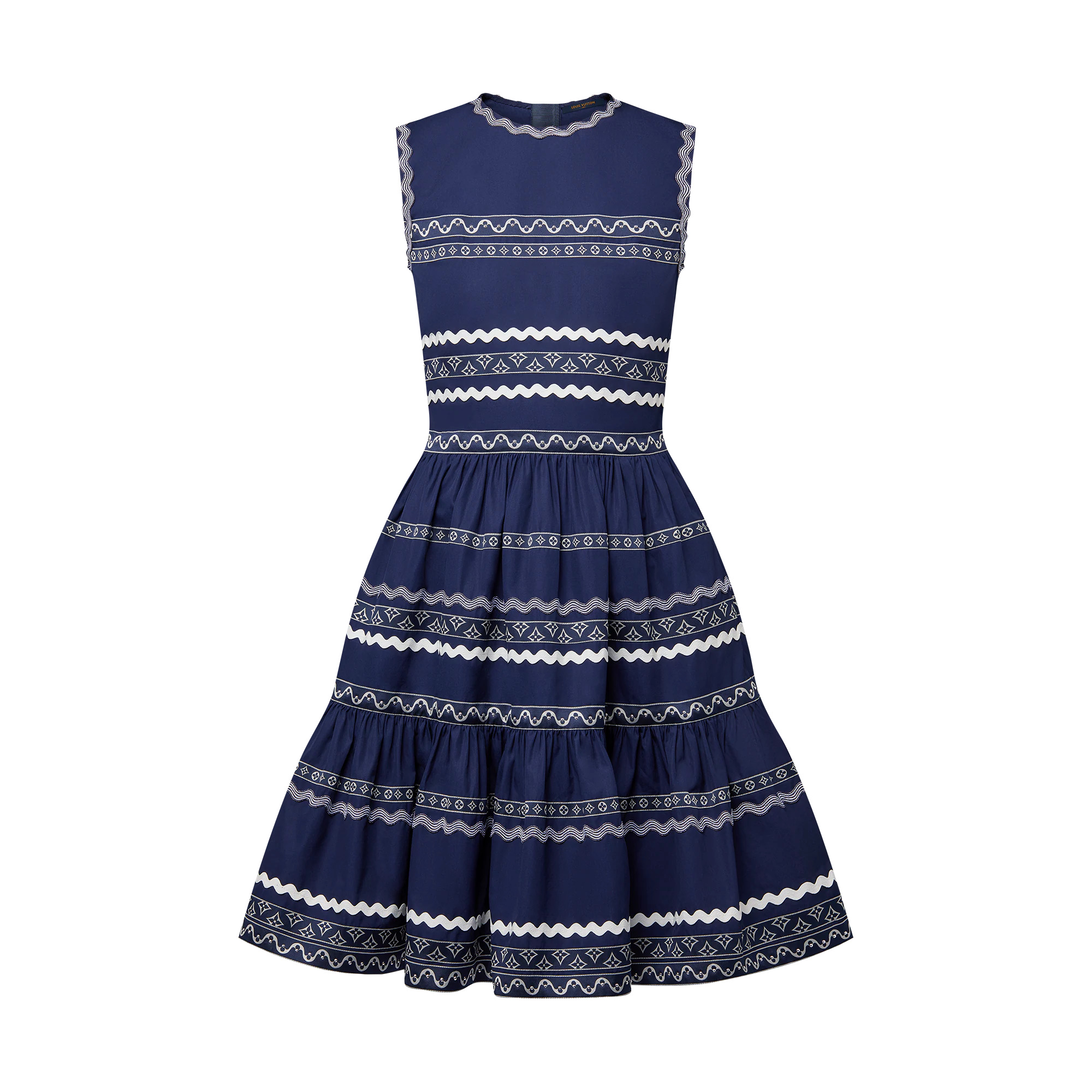 Graphic Trim Tiered Dress - 1