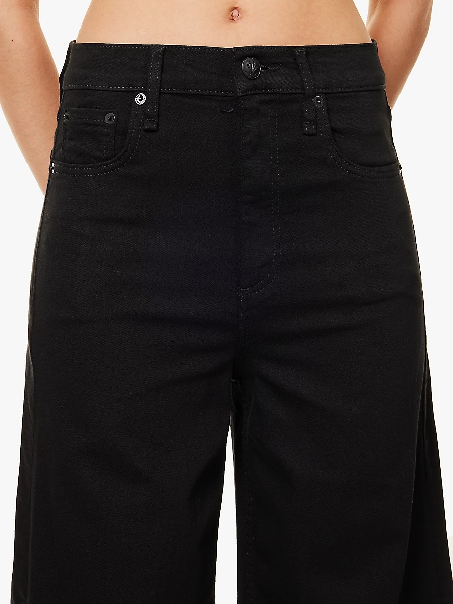 Flexi Sofie brand-embroidery wide-leg high-rise stretch-woven-blend jeans - 5