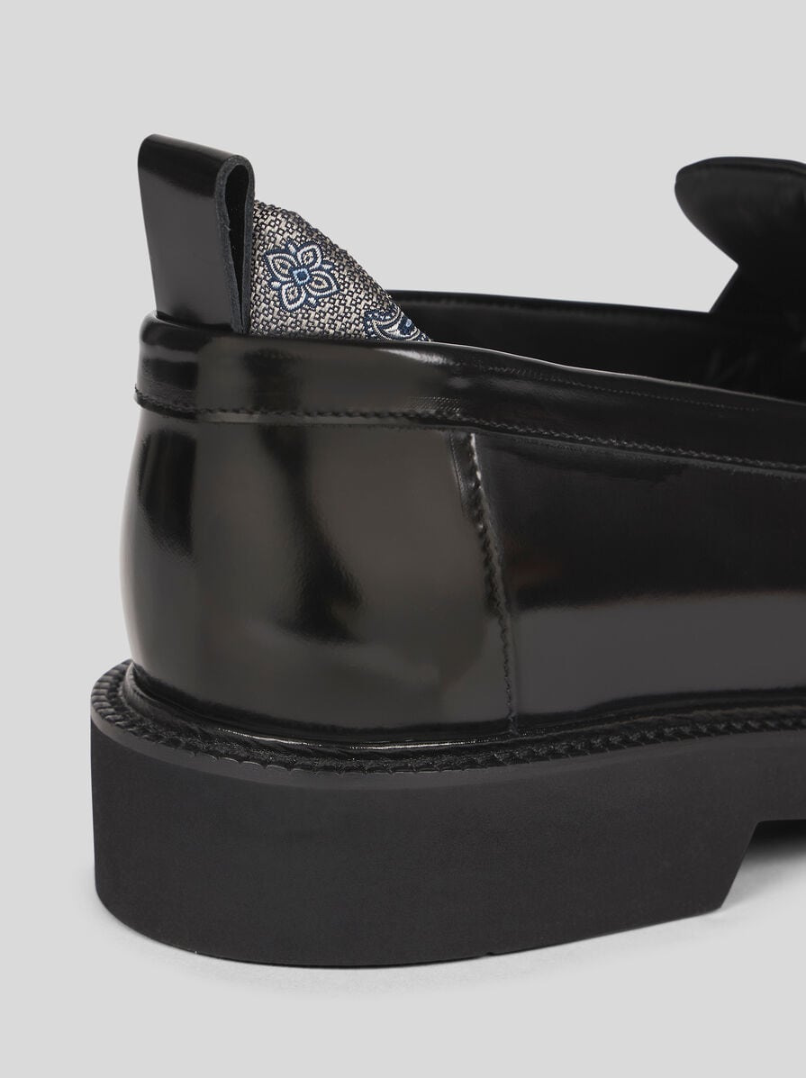 LEATHER PENNY LOAFERS WITH INSERT - 4