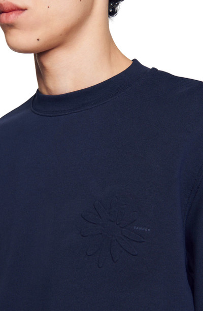 Sandro Easy Glossy Flower Cotton Graphic Sweatshirt outlook