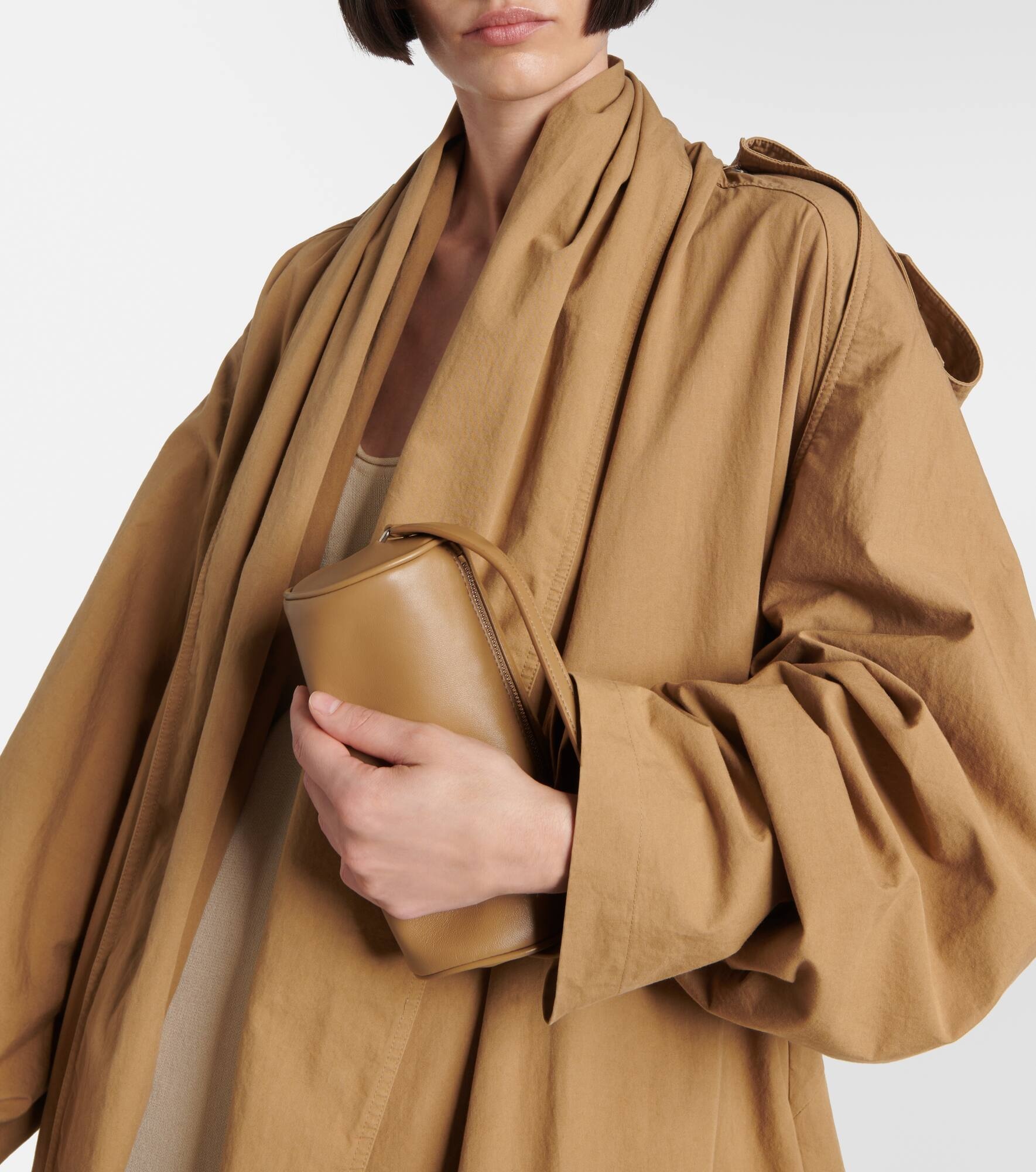 Round '90s leather tote bag - 2