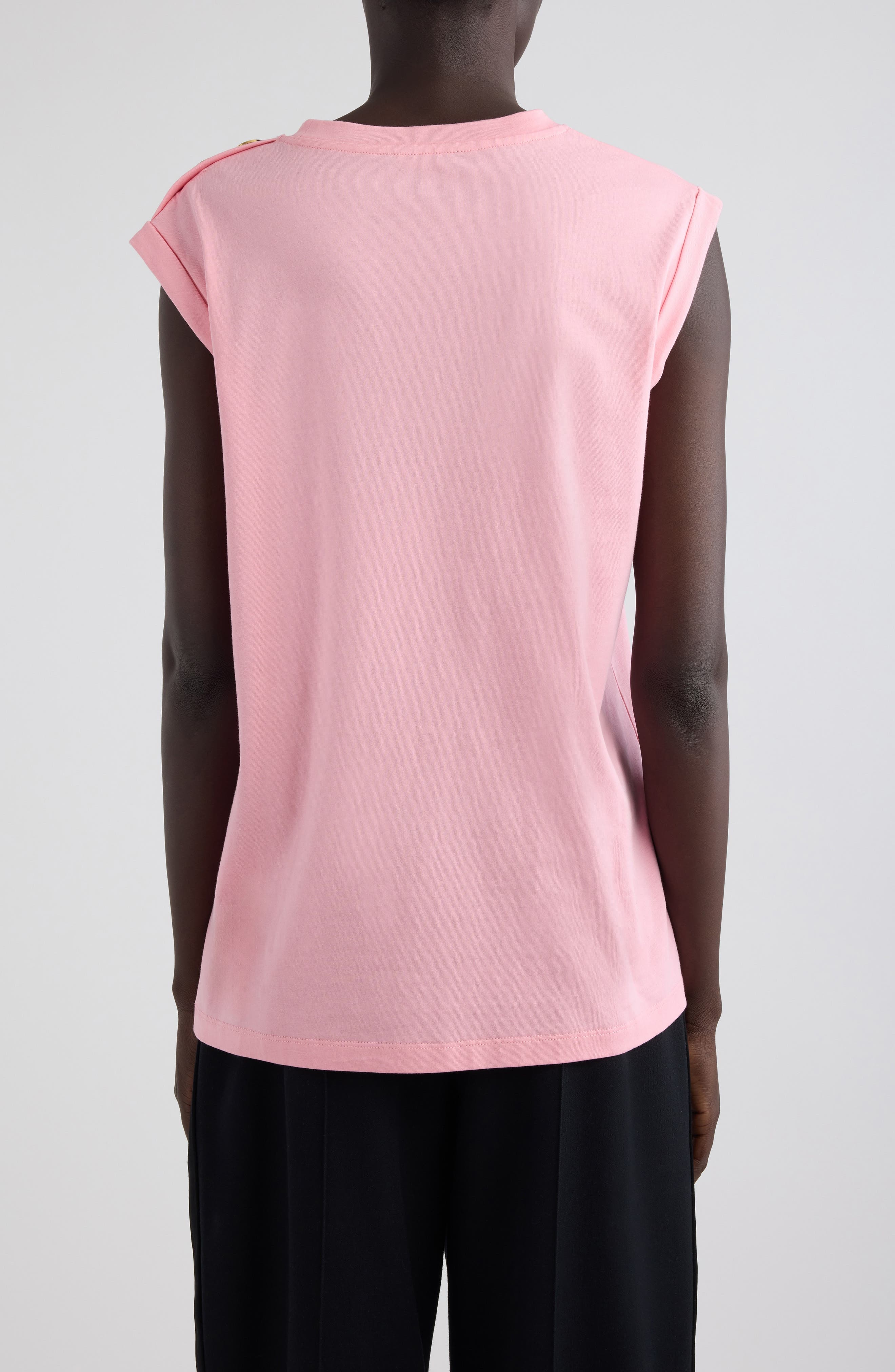Balmain Cotton Logo Graphic Tank in Ola Pink/White at Nordstrom - 2