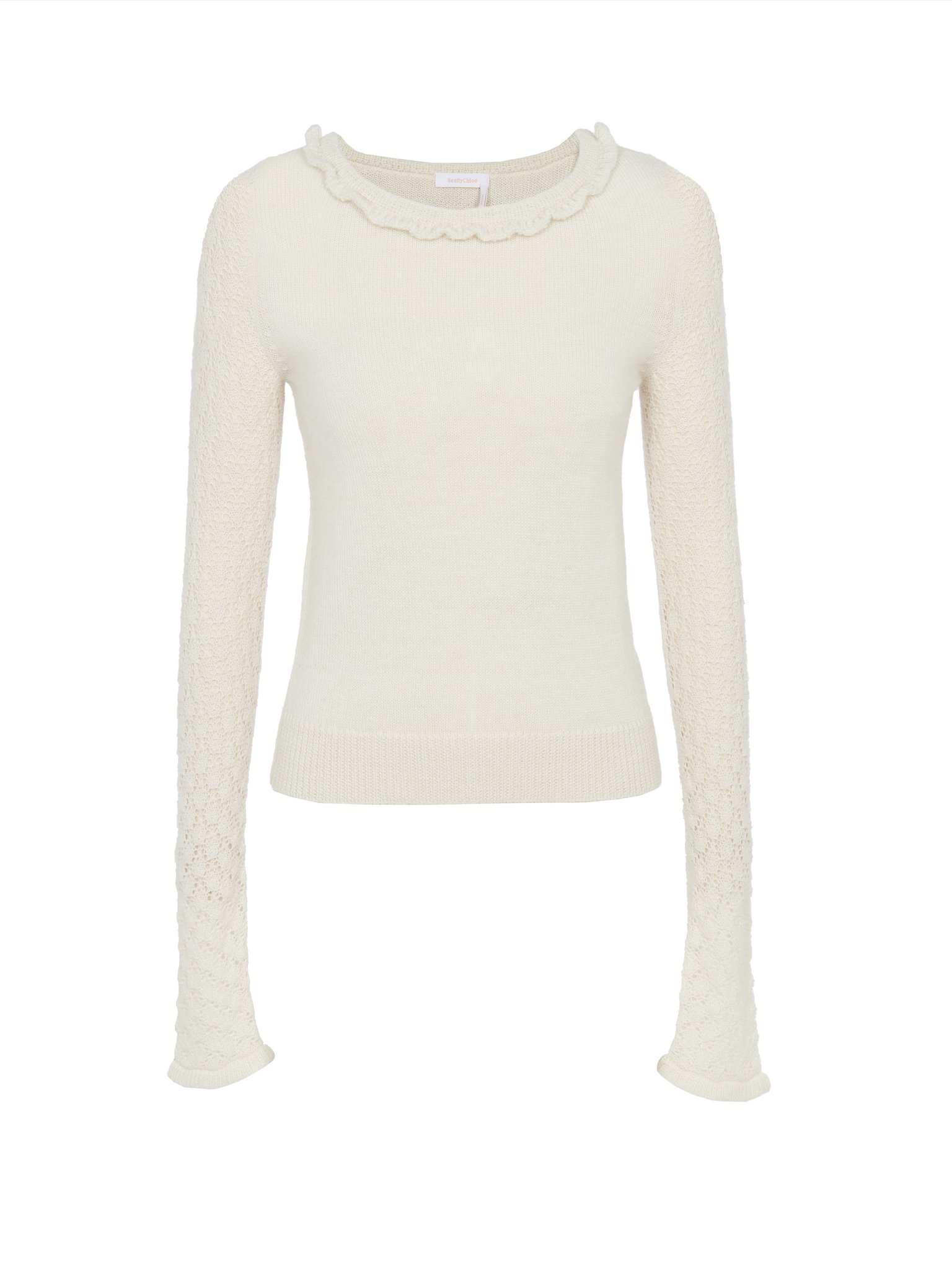 OPEN-STITCH KNIT BLOUSE - 1