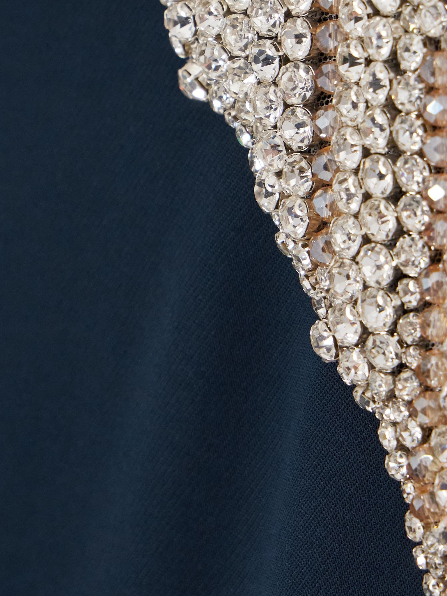 Nadine crystal-embellished crepe gown Navy - 4