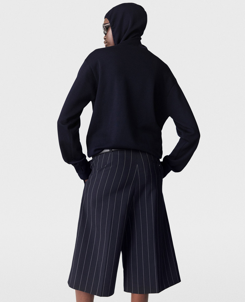 Tailored Pinstripe Wool Shorts 7