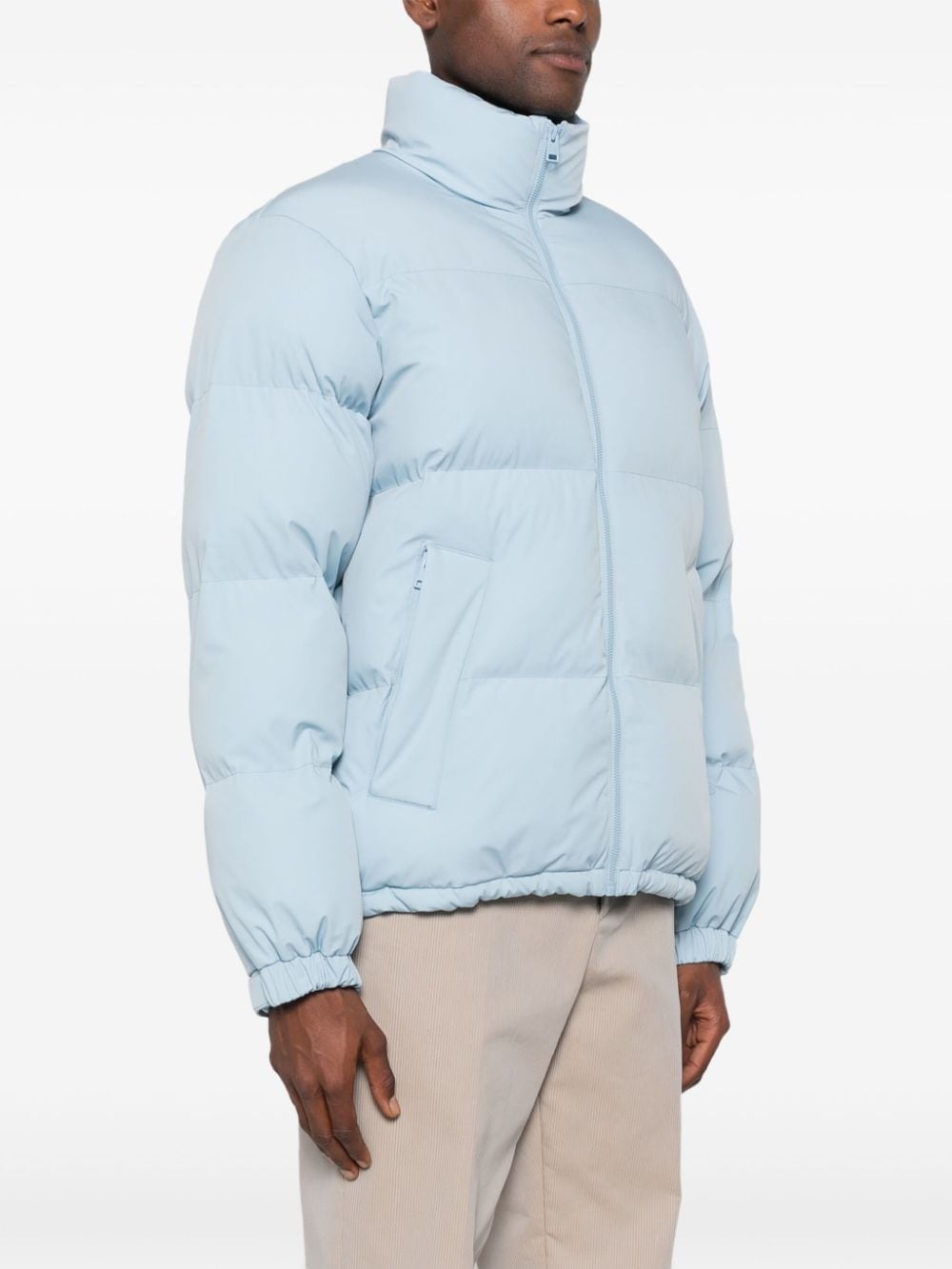 logo-lettering puffer jacket - 3