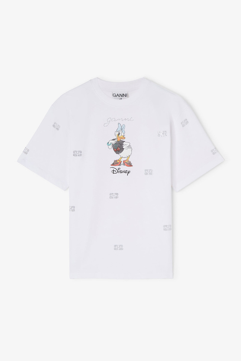 GANNI X DISNEY DAISY DUCK WHITE PRINTED T-SHIRT 1
