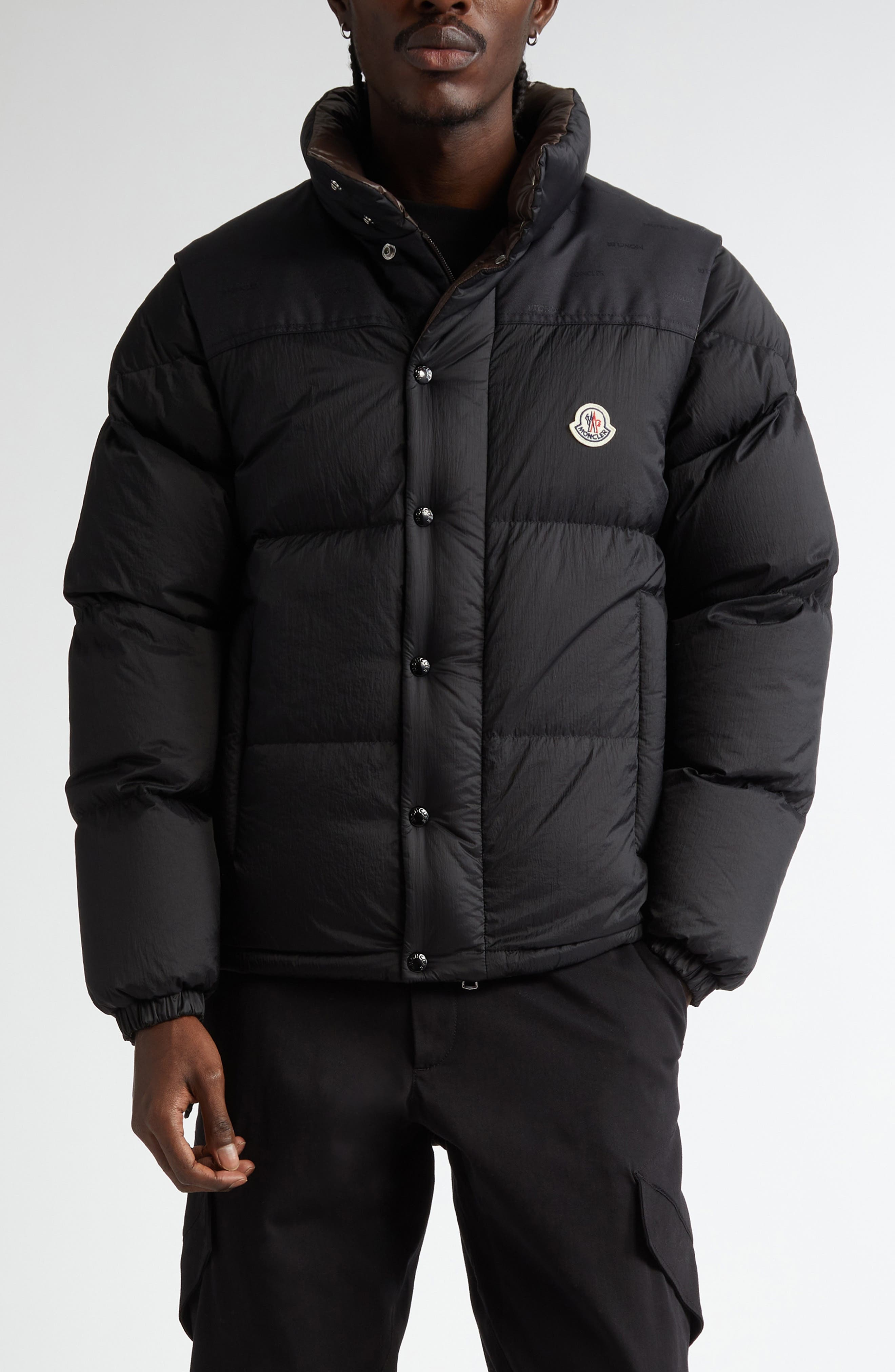 Moncler Verone Convertible Down Puffer Jacket in Black at Nordstrom - 1