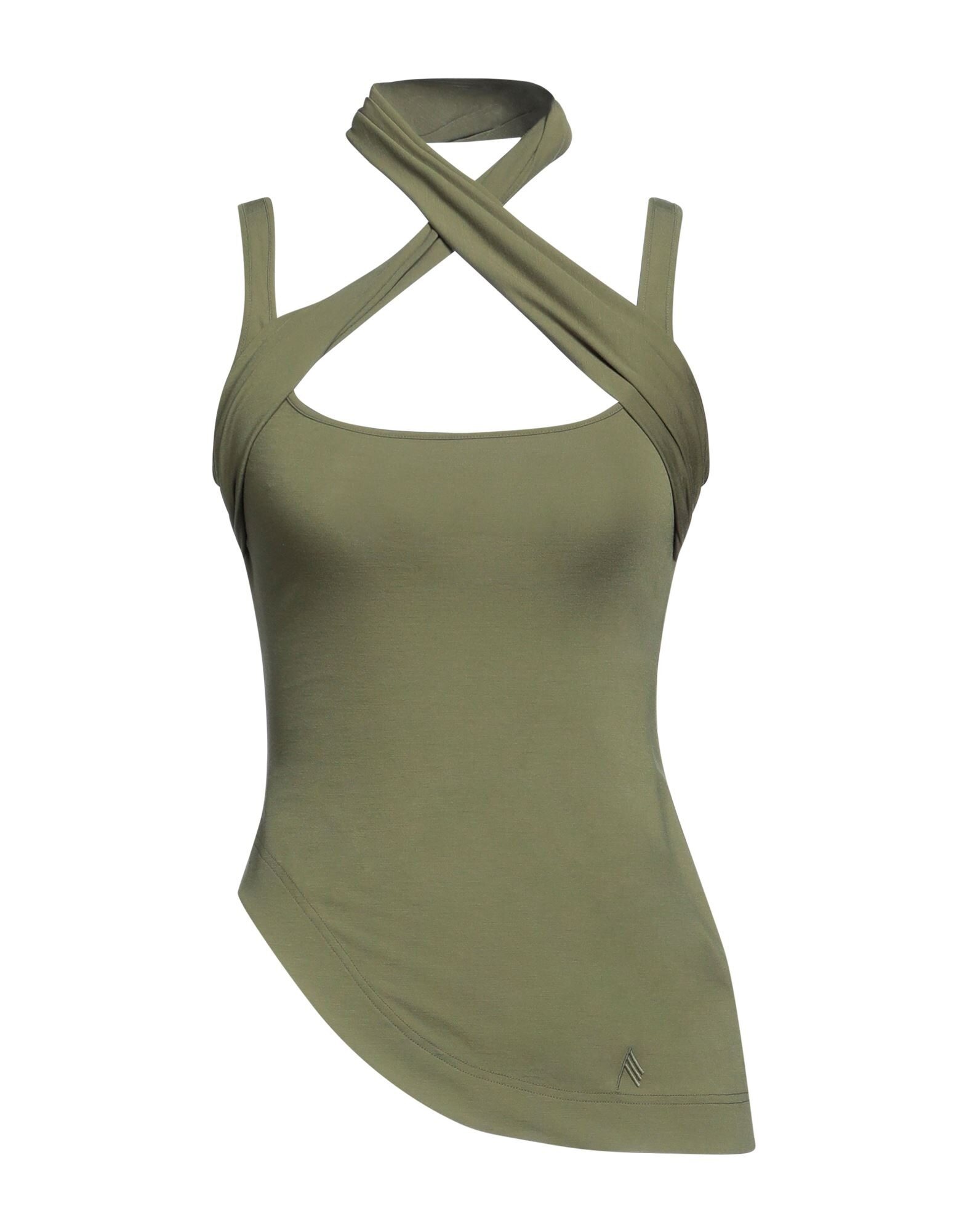 Military green Women's Evening Top - 1