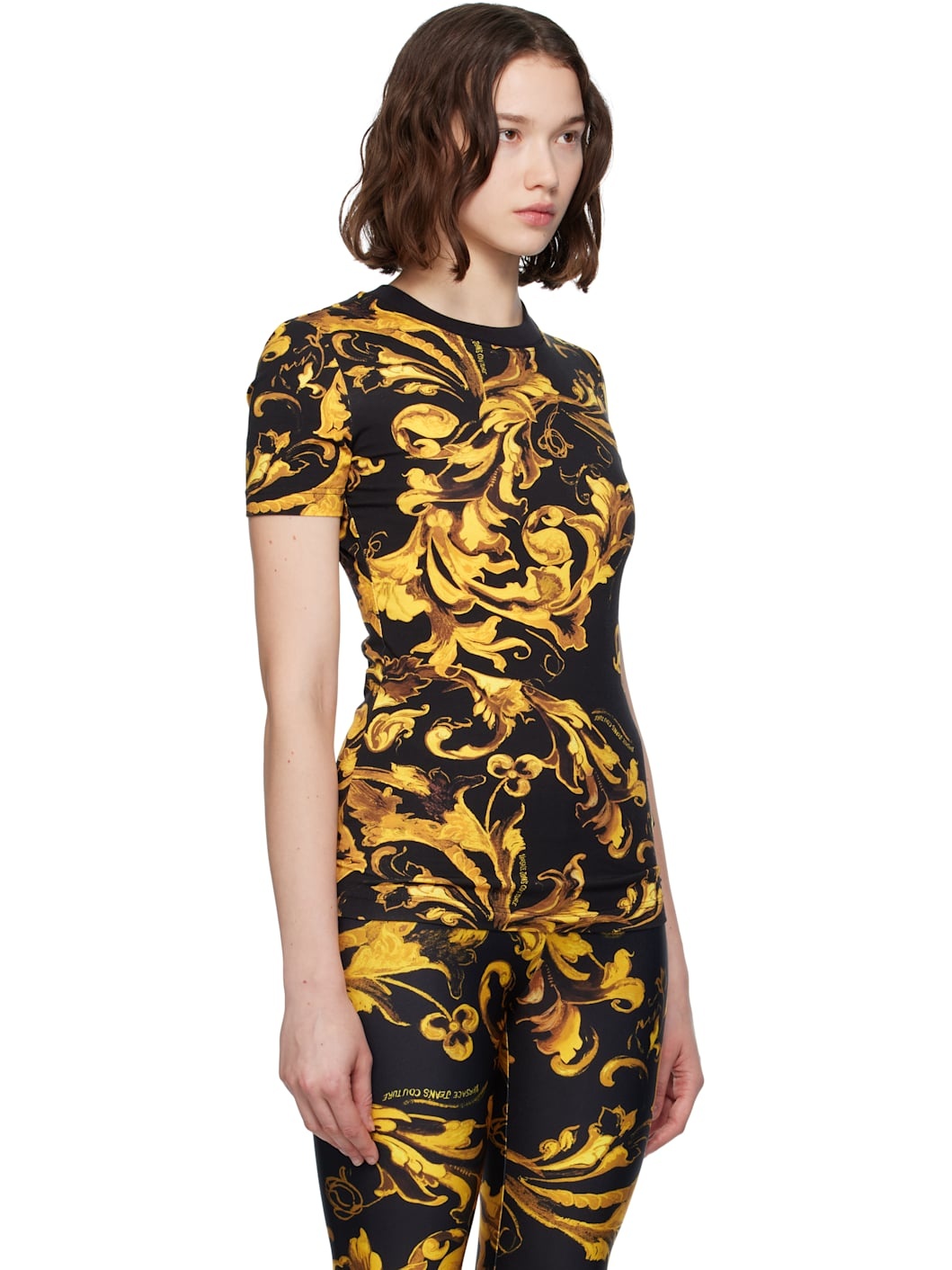 Black & Gold Logo Barocco Jersey T-shirt - 2