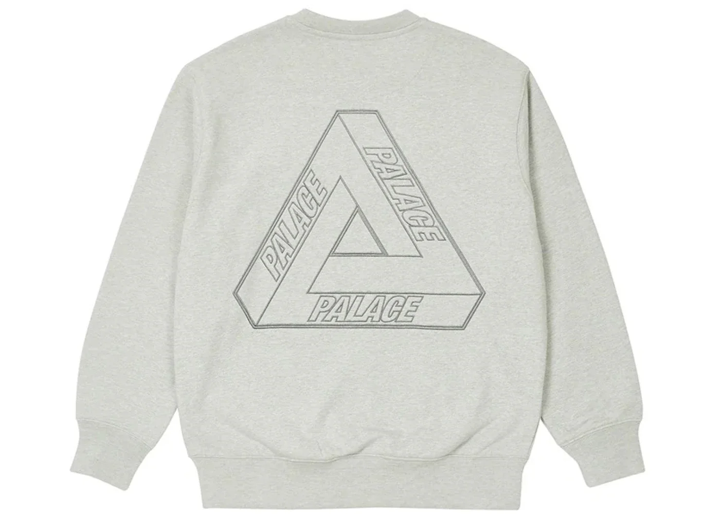 Palace Tri-Stitch Crew Light Grey Marl - 1