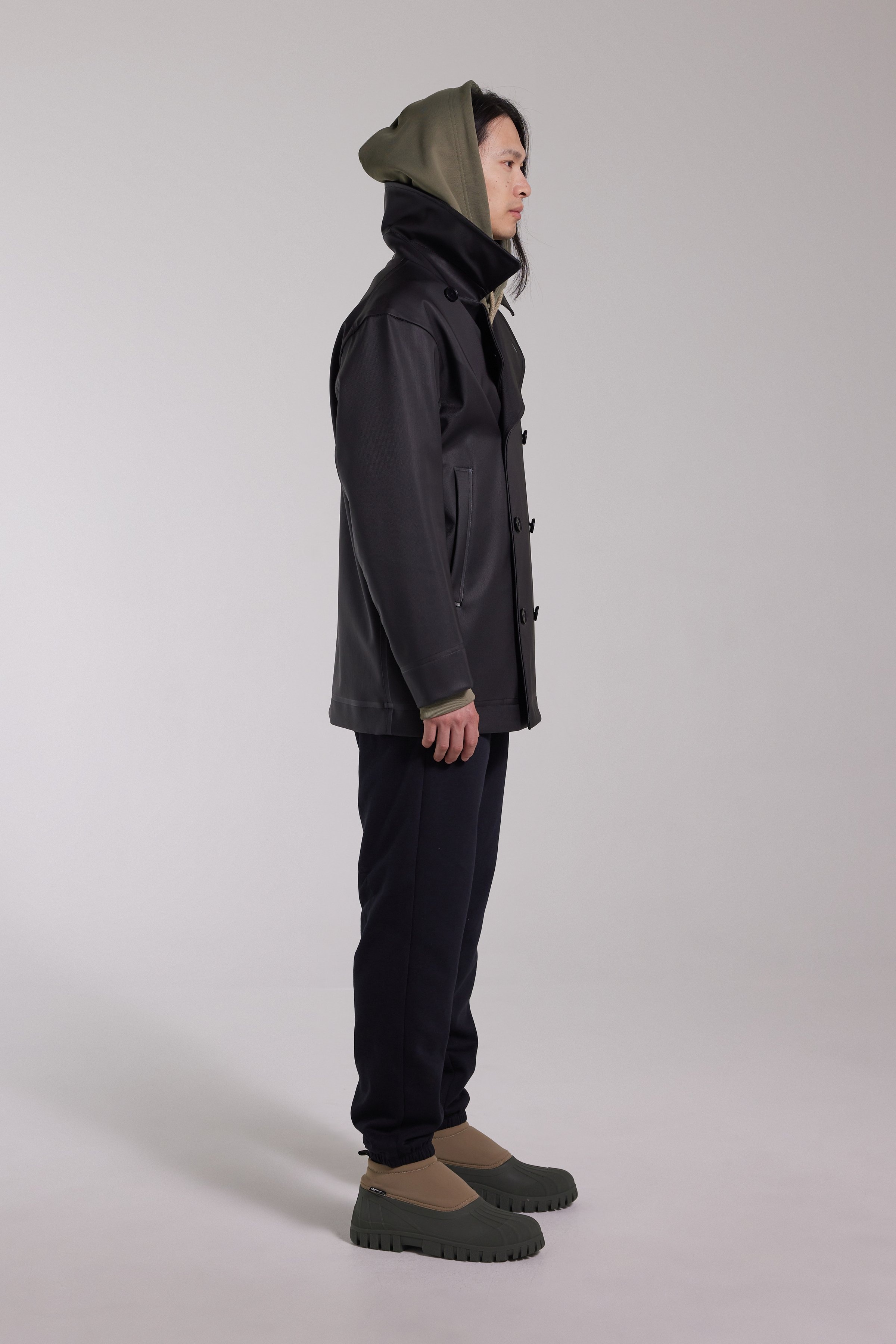 Tranholmen Double Breasted Raincoat Black - 5