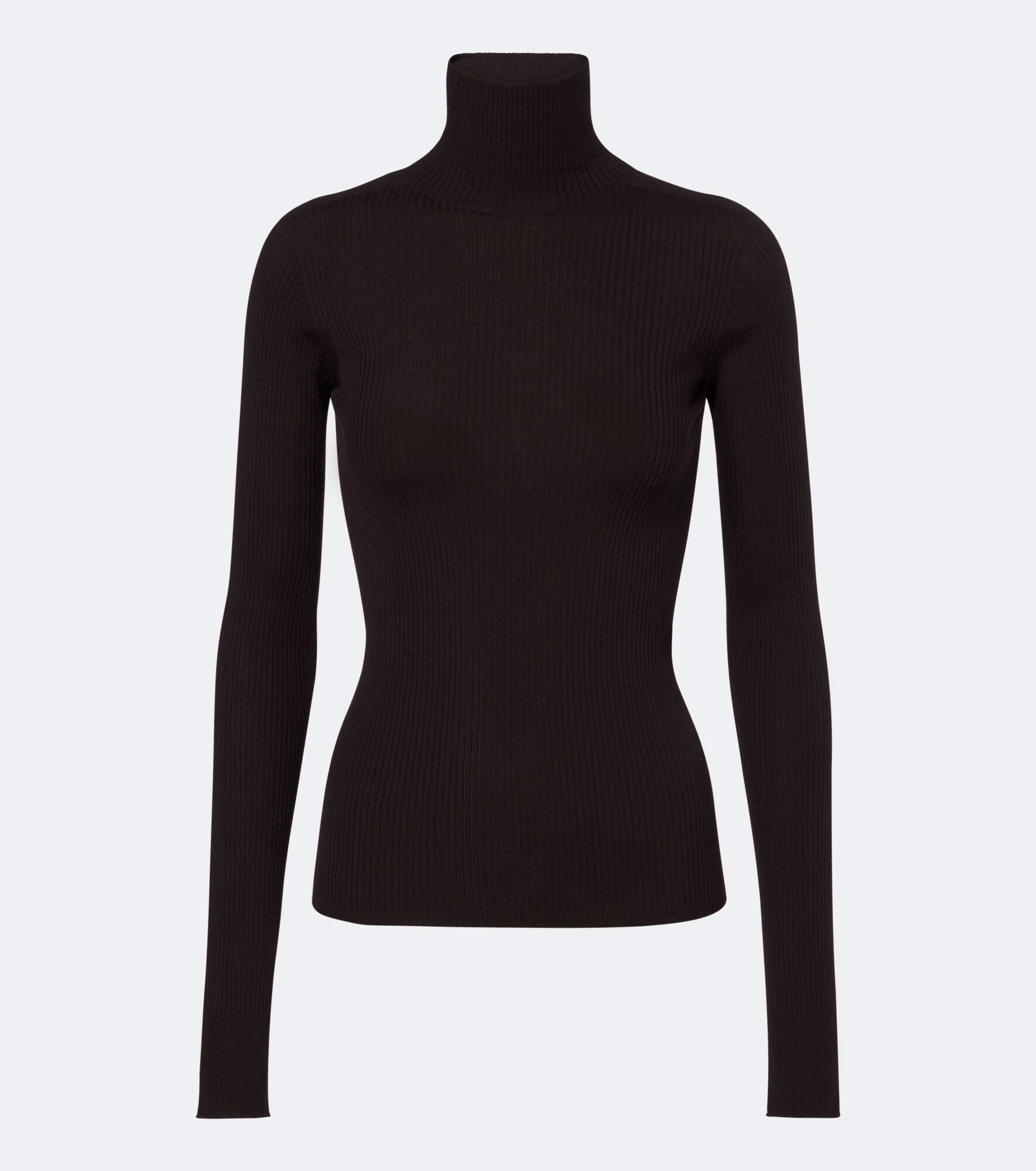 Ribbed-knit virgin wool turtleneck sweater - 1