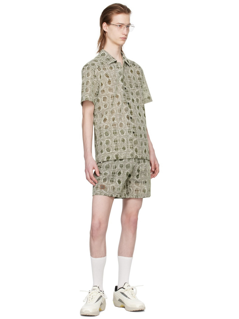 OLLY SHINDER Green Warp Shorts outlook