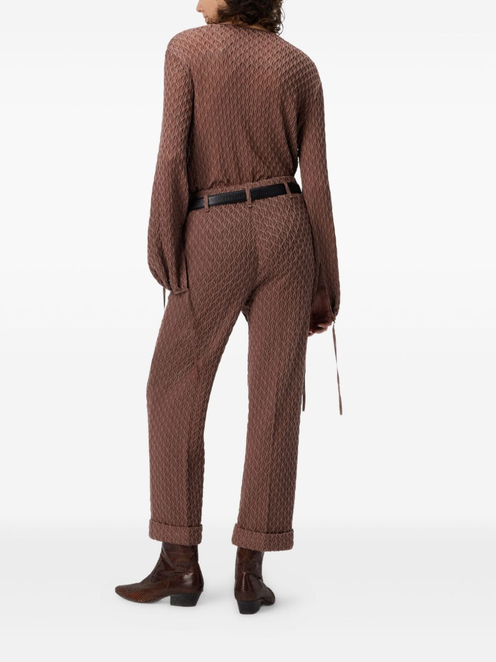textured tailored trousers - 3